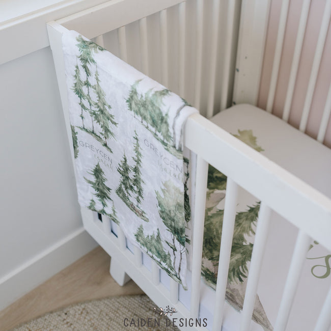 Watercolor Forest Personalized Blanket