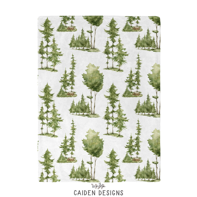 Watercolor Forest Personalized Blanket