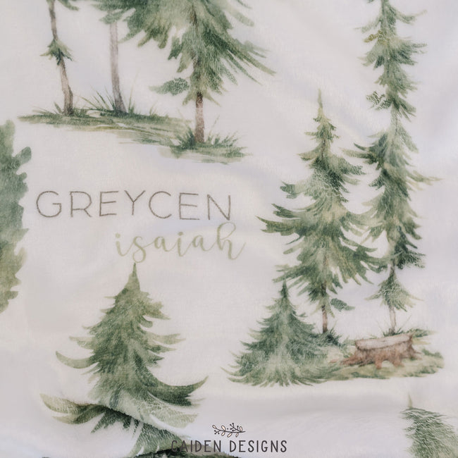 Watercolor Forest Personalized Blanket