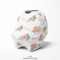 Peach Floral Multi-Use Baby Car Seat Cover