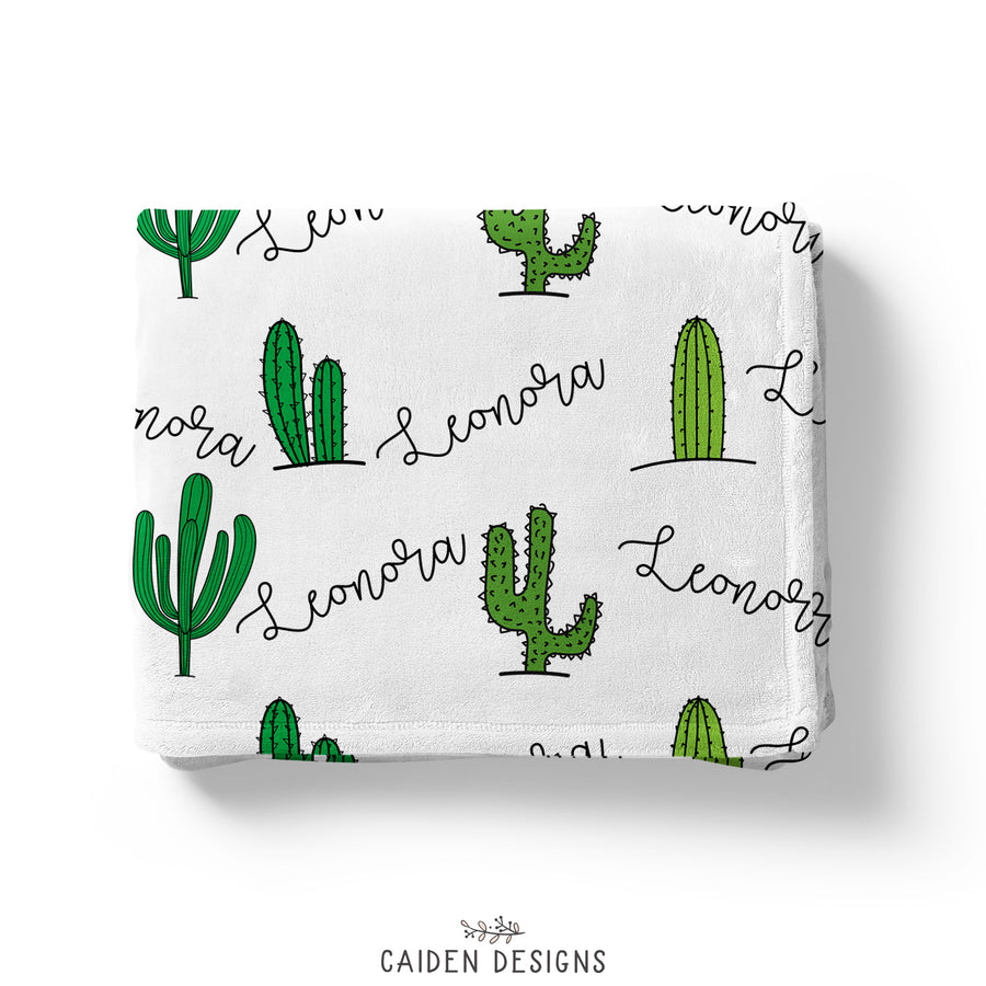 Tropical Cactus Personalized Blanket