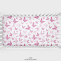 Pink Butterflies Personalized Crib Sheet