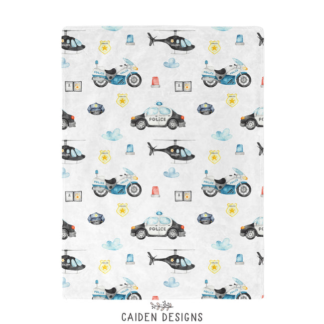 Police themed baby blanket 