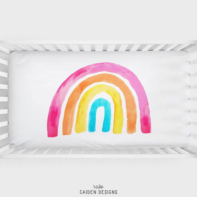 Rainbow Baby Personalized Crib Sheet