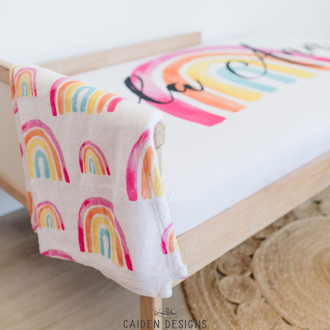 Rainbow Baby Personalized Crib Sheet
