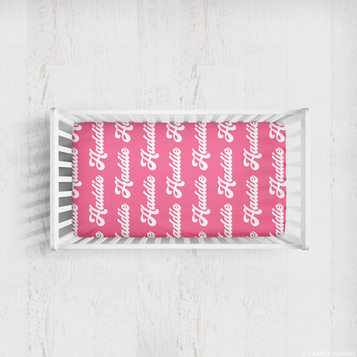 Retro Personalized Name Crib Sheet Caiden Designs