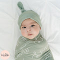 Script Personalized Name Knit Baby Swaddle Blanket