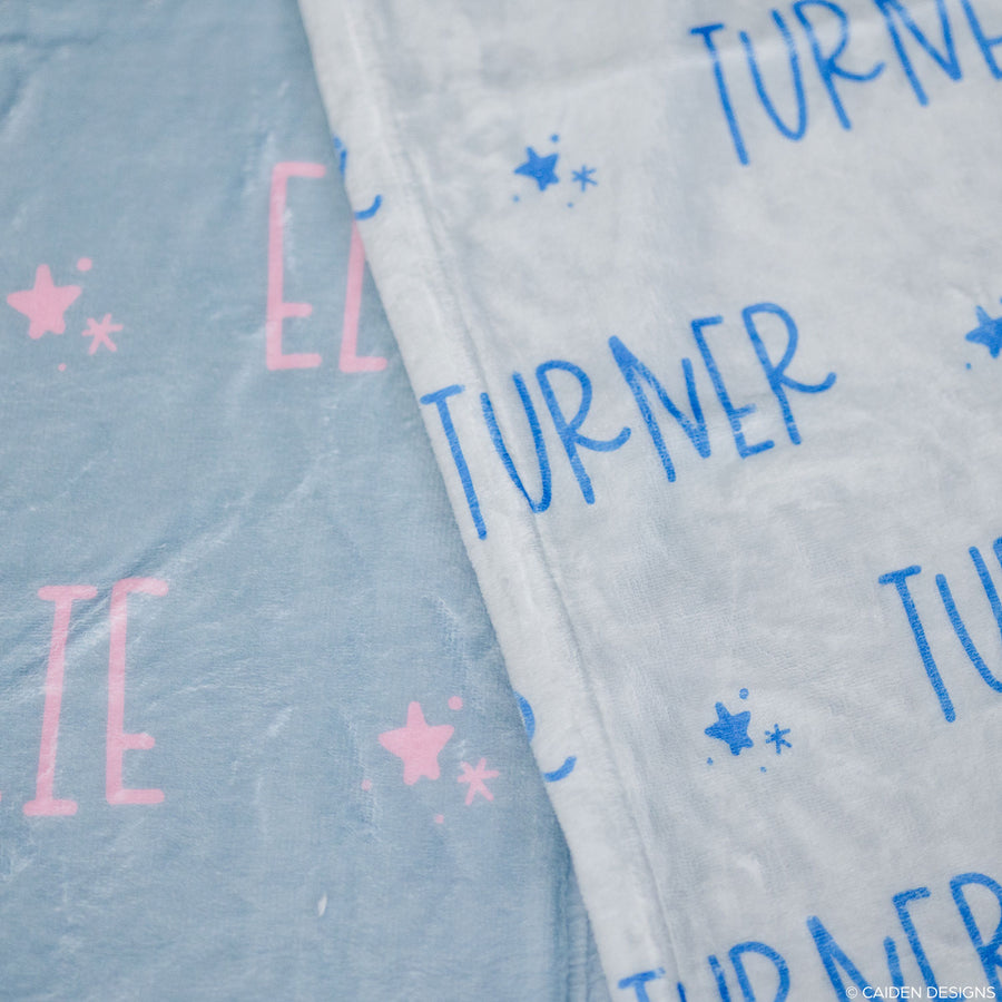 Sweet Stars Name Personalized Blanket