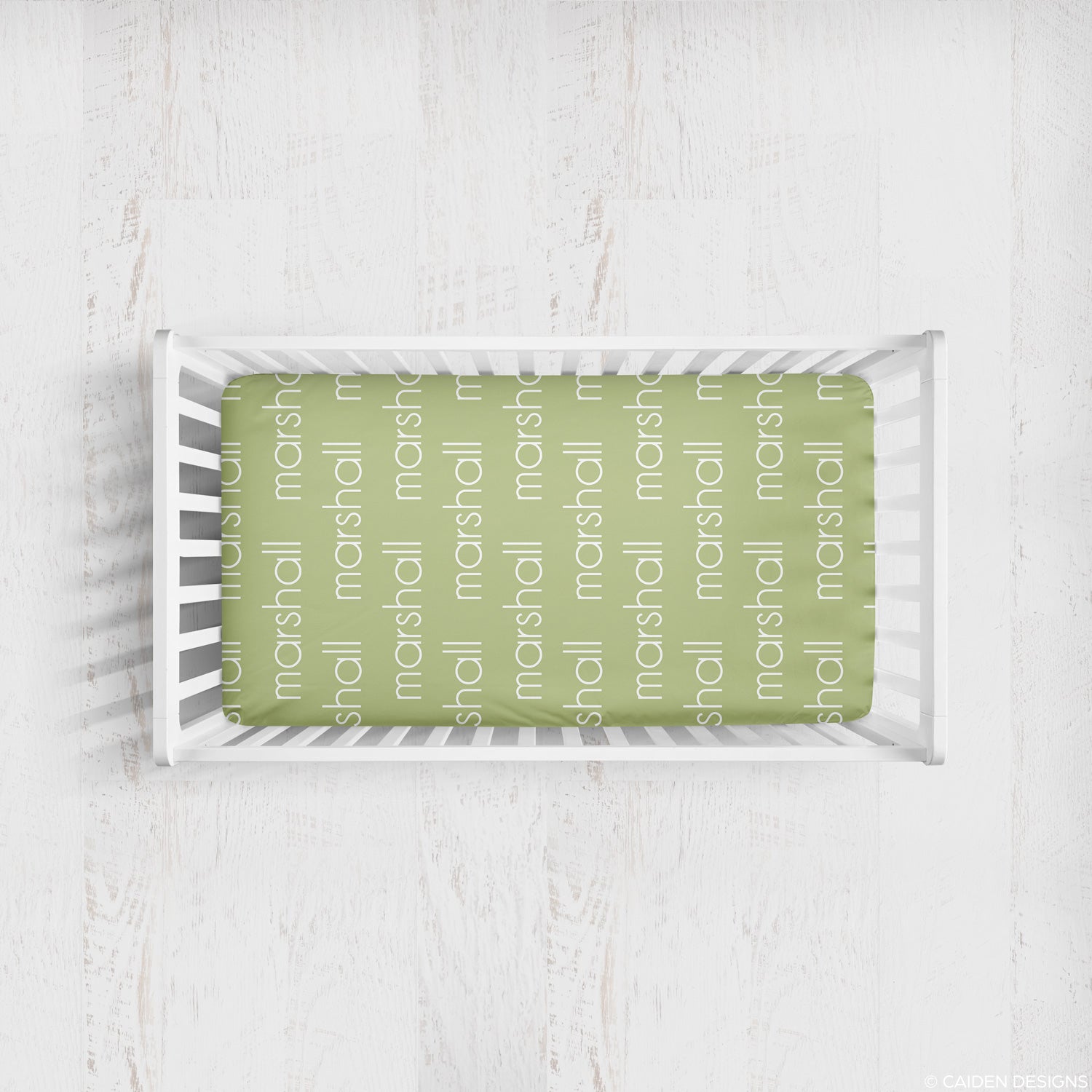 Thin Block Personalized Name Crib Sheet Caiden Designs