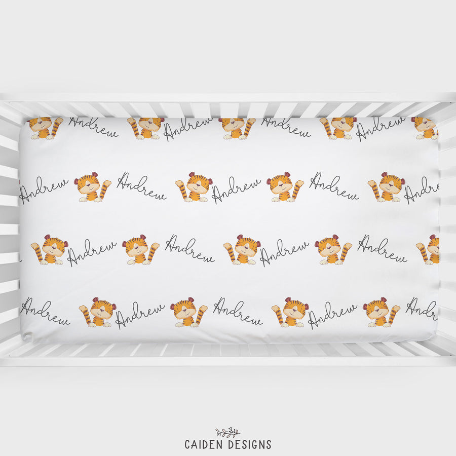 Tiger Personalized Crib Sheet