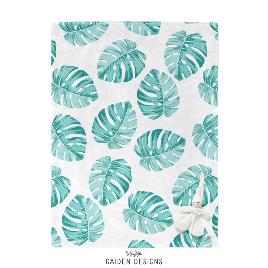 Monstera Leaves Personalized Blanket