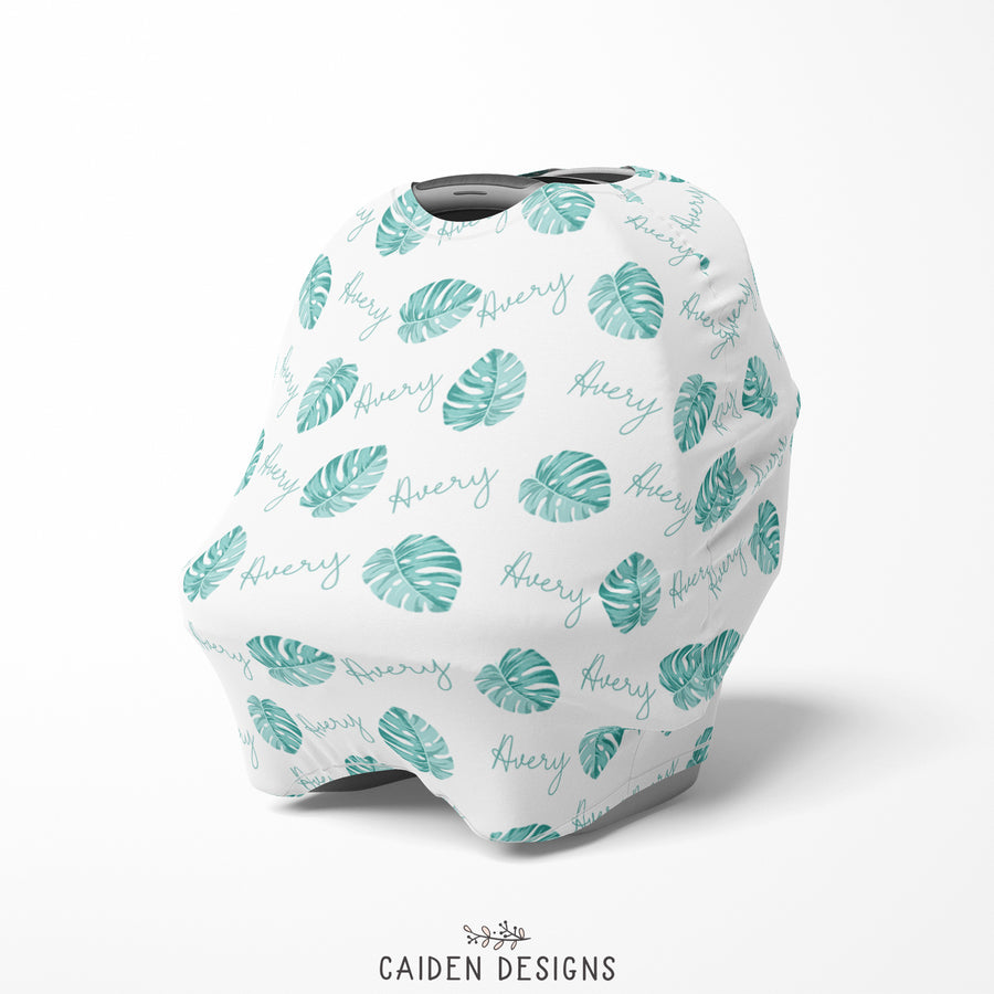 Monstera Leaves Multi-Use Baby Car Seat Cover