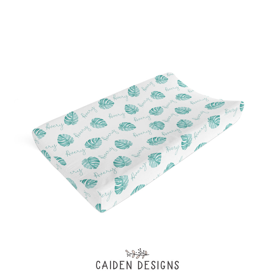 Monstera Leaves Changing Pad Cover